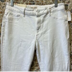 WARP + WEST size 14 (32) White JFK Jean Capri Stretch Cuff Classics NEW $78
